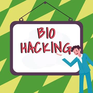 Text caption presenting Bio Hacking. Business approach exploiting genetic Stock Illustration