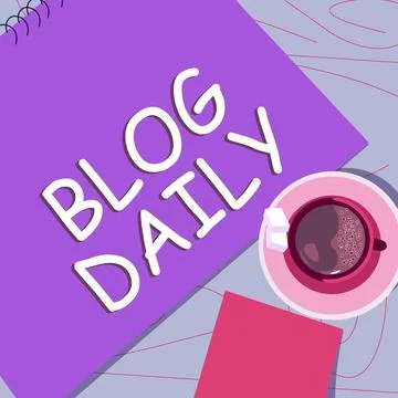 Text caption presenting Blog Daily. Business approach Daily posting of any event Ilustração Stock