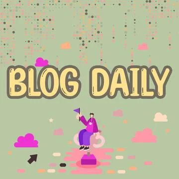 Text caption presenting Blog Daily. Internet Concept Daily posting of any event Ilustração Stock