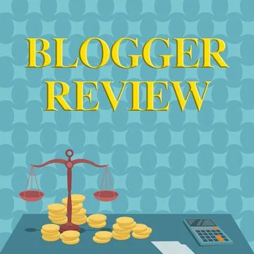 Text caption presenting Blogger Review. Concept meaning making a critical Stock Illustration