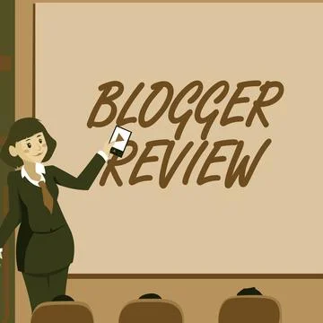 Text caption presenting Blogger Review. Word for making a critical イラスト素材
