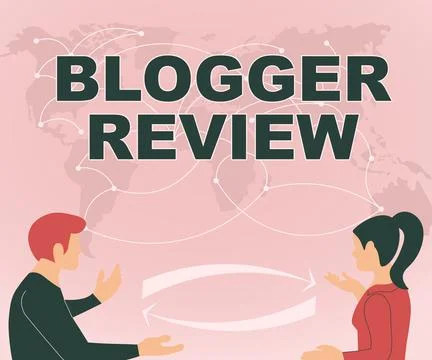 Text caption presenting Blogger Review. Conceptual photo making a critical イラスト素材