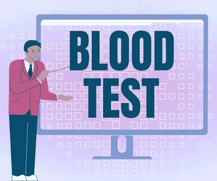 Text caption presenting Blood Test. Business showcase Extracted blood sample 스톡 일러스트