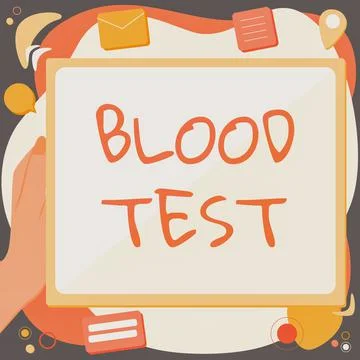 Text caption presenting Blood Test. Business approach Extracted blood sample Stock Illustration