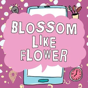 Text caption presenting Blossom Like Flower. Internet Concept person with goo Stock Illustration