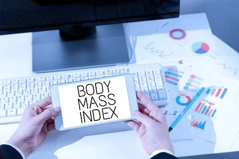 Text caption presenting Body Mass Index. Conceptual photo Value derived from the Stock Photos
