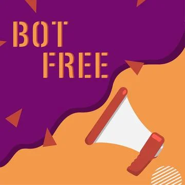 Text caption presenting Bot Free. Conceptual photo a computer program that works 스톡 일러스트
