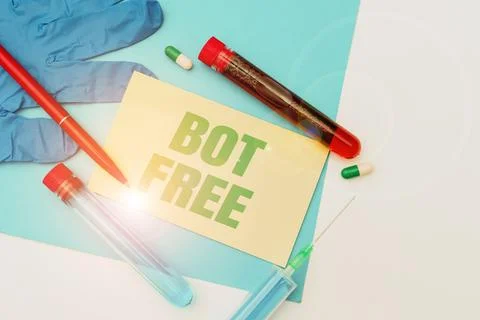 Text caption presenting Bot Free. Conceptual photo a computer program that works Stock Photos