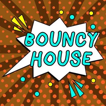Text caption presenting Bouncy House. Internet Concept Automated program that Stock Illustration
