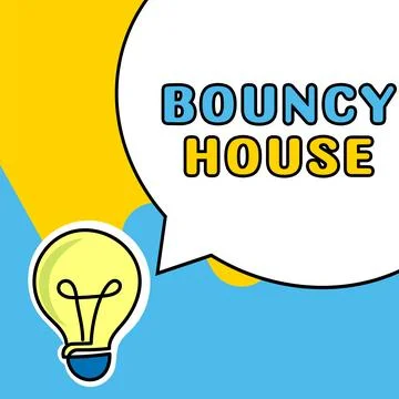 Text caption presenting Bouncy House. Business approach Automated program that Stock Illustration