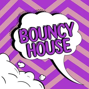 Text caption presenting Bouncy House. Internet Concept Automated program that Ilustración de archivo