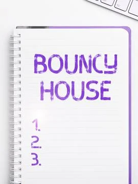 Text caption presenting Bouncy House. Word Written on Automated program that 스톡 사진