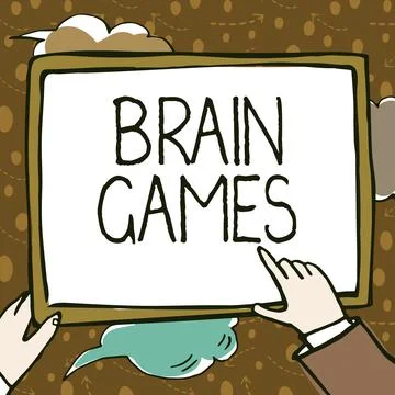 Text caption presenting Brain Games. Internet Concept psychological tactic to Stock Illustration