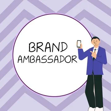 Text caption presenting Brand Ambassador. Business concept agent accredited as Stock Illustration