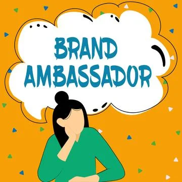Text caption presenting Brand Ambassador. Business showcase agent accredited as Illustrazione stock