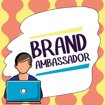 Text caption presenting Brand Ambassador. Concept meaning agent accredited as Stock Illustration