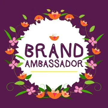 Text caption presenting Brand Ambassador. Conceptual photo agent accredited as Stock Illustration