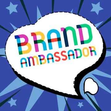 Text caption presenting Brand Ambassador. Business showcase agent accredited as Stock Illustration