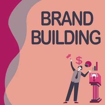 Text caption presenting Brand Building. Concept meaning Generating awareness Ilustración de archivo