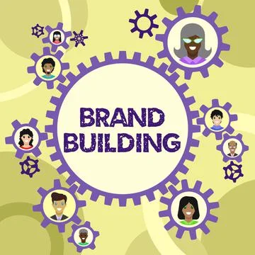 Text caption presenting Brand Building. Business overview Generating awareness Ilustración de archivo