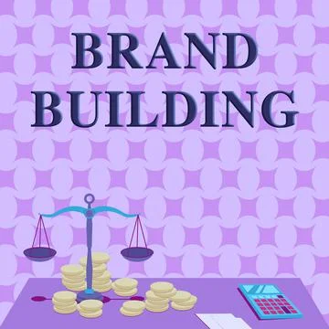 Text caption presenting Brand Building. Business concept Generating awareness Ilustración de archivo