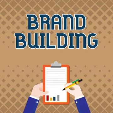 Text caption presenting Brand Building. Word for Generating awareness Ilustración de archivo