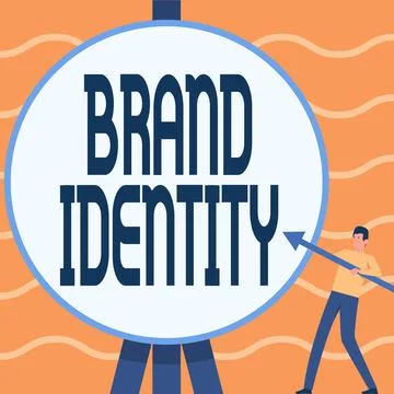 Text caption presenting Brand Identity. Concept meaning visible elements of a 库存插图