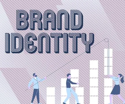 Text caption presenting Brand Identity. Internet Concept visible elements of a イラスト素材