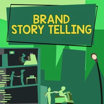 Text caption presenting Brand Story Telling. Business showcase Blends Practice Illustrazione stock