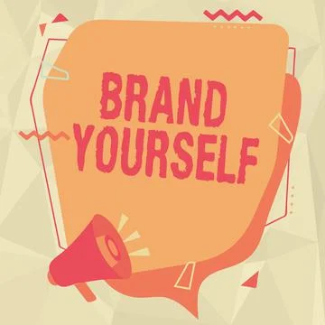 Text caption presenting Brand Yourself. Business concept Develop a unique Stock Illustration