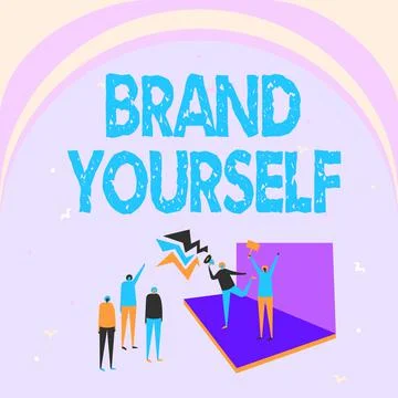 Text caption presenting Brand Yourself. Business concept Develop a unique イラスト素材