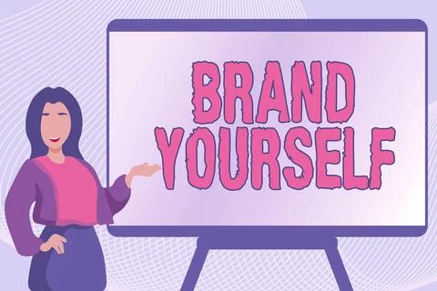 Text caption presenting Brand Yourself. Conceptual photo Develop a unique 스톡 일러스트
