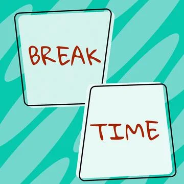Text caption presenting Break Time. Business showcase Period of rest or Illustrazione stock