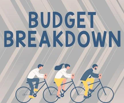 Text caption presenting Budget Breakdown. Business approach dividing the cost Ilustração Stock