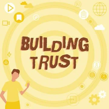 Text caption presenting Building Trust. Word Written on activity of emerging Illustrazione stock