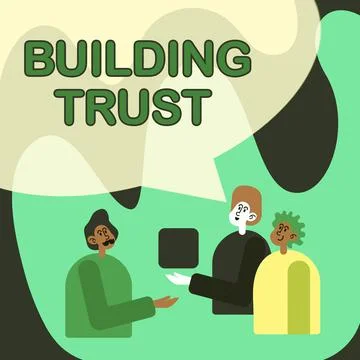 Text caption presenting Building Trust. Business idea activity of emerging trust Stock Illustration