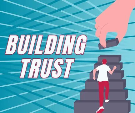 Text caption presenting Building Trust. Concept meaning activity of emerging Stock Illustration
