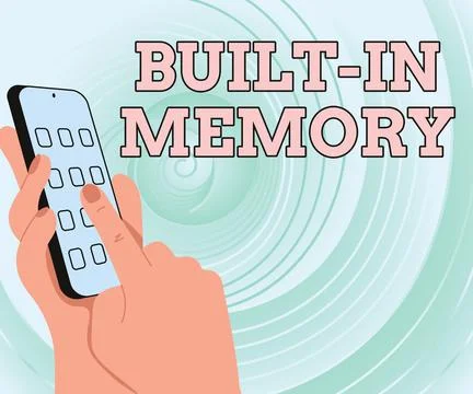 Text caption presenting Built In Memory. Business approach device or feature are Stockillustratie