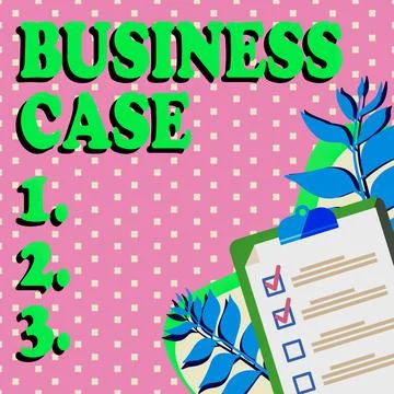 Text caption presenting Business Case. Business overview Proposition Undertaking Stock Illustration