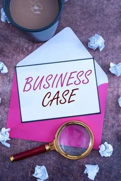 Text caption presenting Business Case. Business showcase Proposition Undertaking 스톡 사진
