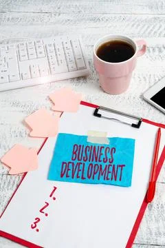 Text caption presenting Business Development. Business showcase Implement Growth Stock Photos