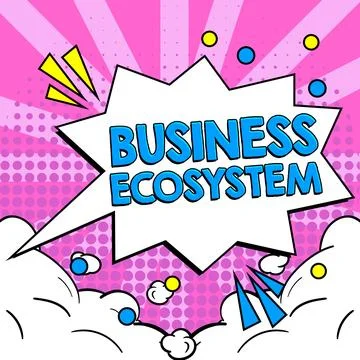 Text caption presenting Business Ecosystem. Internet Concept Develop and 스톡 일러스트