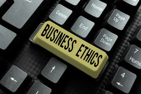 Text caption presenting Business Ethics. Business concept appropriate policies 스톡 사진