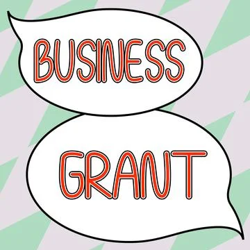 Text caption presenting Business Grant. Business idea Working strategies Stock Illustration