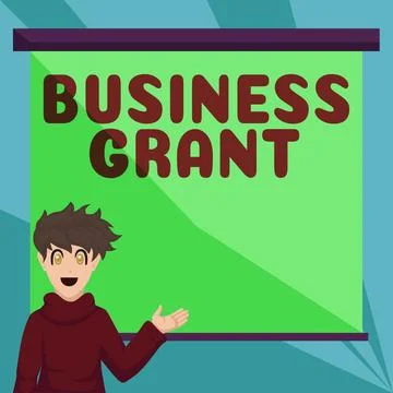 Text caption presenting Business Grant. Business approach Working strategies Stock Illustration