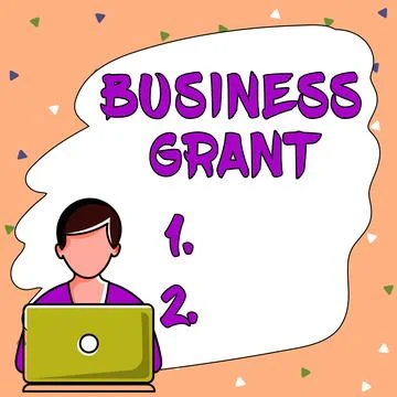 Text caption presenting Business Grant. Conceptual photo Working strategies Stock Illustration