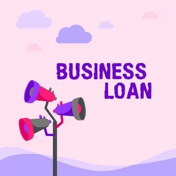 Text caption presenting Business Loan. Word for Credit Mortgage Financial Ilustração Stock