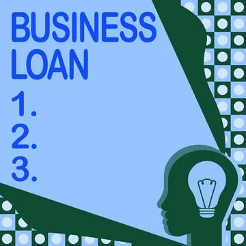Text caption presenting Business Loan. Word for Credit Mortgage Financial Ilustração Stock