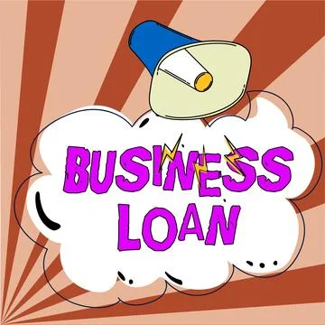Text caption presenting Business Loan. Word for Credit Mortgage Financial Ilustração Stock