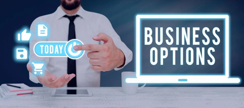 Text caption presenting Business Options. Business approach trade of value from Stock Photos